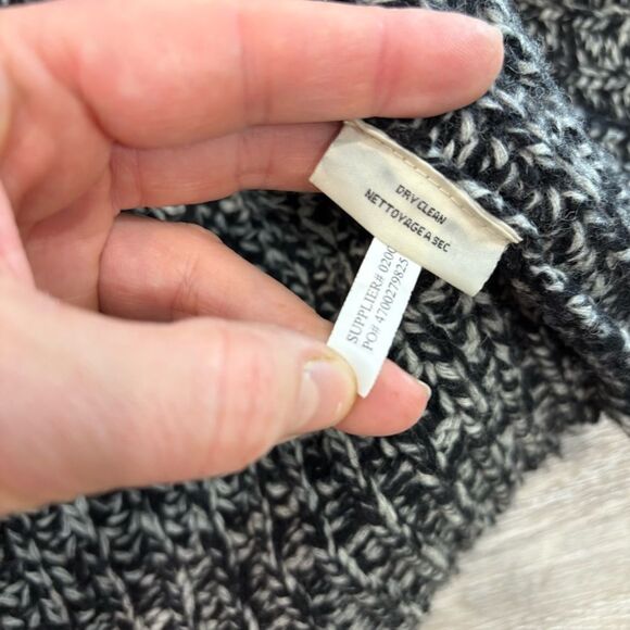 Denim & Supply Ralph Lauren Sweater Women's XS Grey Plaid 100% Wool Oversized - Picture 5 of 8